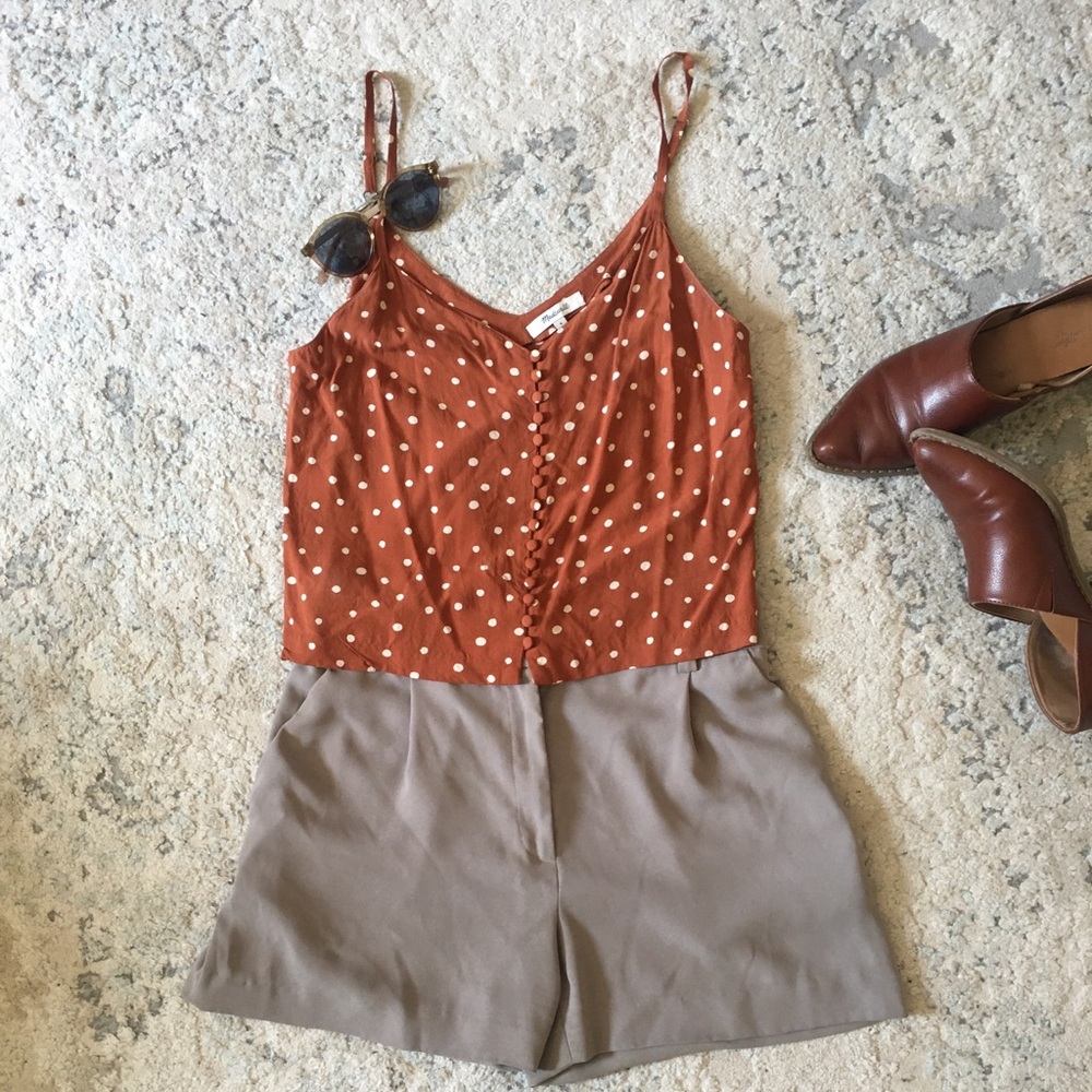 Madewell button-down cami top in inkspot dots